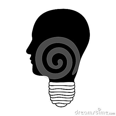 Head and lightbulb abstract wisdom icon image Vector Illustration