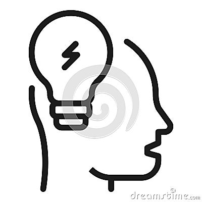 Head lightbulb icon outline vector. Bulb idea Vector Illustration