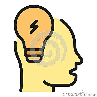 Head lightbulb icon vector flat Stock Photo