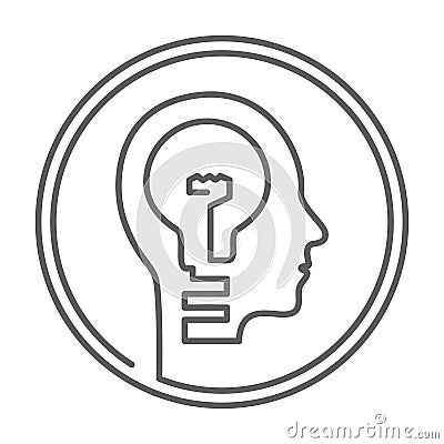 Head with lightbulb Vector Illustration