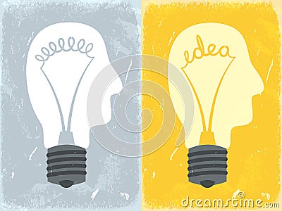 Head lightbulb Vector Illustration