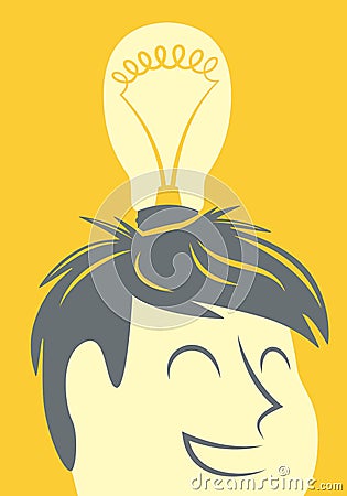 Head lightbulb Vector Illustration