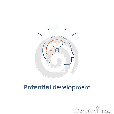 Head line icon, potential development concept, personal growth Vector Illustration