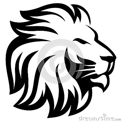 Head Lion line silhouette Vector Illustration