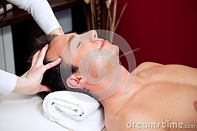 Head massage Stock Photo