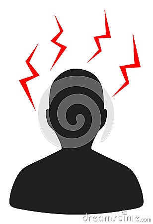 Head Migrain Strikes Vector Icon Illustration Vector Illustration