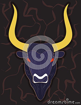 Head of Minoan Bull Stock Photo