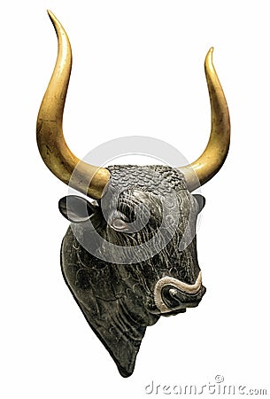 Head of Minotaur Bull Stock Photo