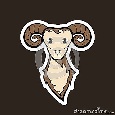 Head of a mutton. Vector Illustration