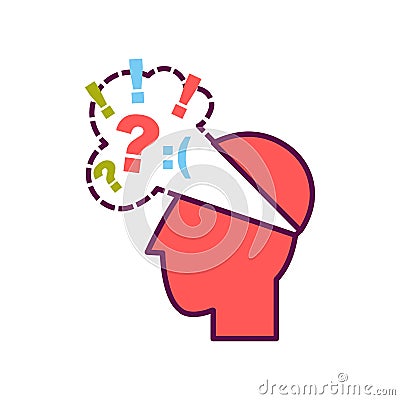 Head with negative thoughts Vector Illustration