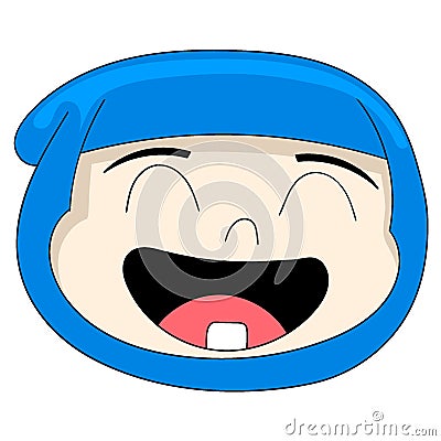 The head ninja was laughing happily Vector Illustration