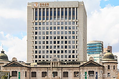 Head office of Bank of Korea, performing the functions of a central bank Editorial Stock Photo
