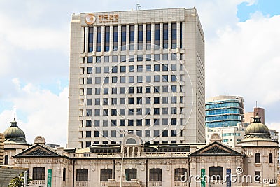 Head office of Bank of Korea, performing the functions of a central bank Editorial Stock Photo