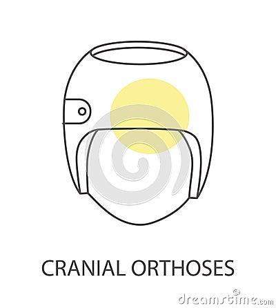 Head Cranial orthosis vector linear icon Vector Illustration