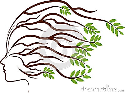 Head plant roots logo Vector Illustration