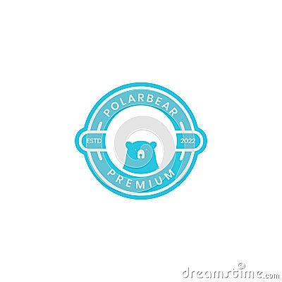 Head polar bear badge logo design vector Vector Illustration