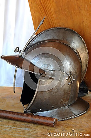 Head Protection of Armored Steel Stock Photo