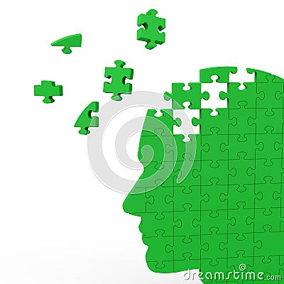 Head Puzzle Showing Human Intelligence Stock Photo