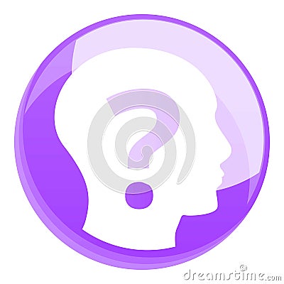 Head question icon, cartoon style Vector Illustration