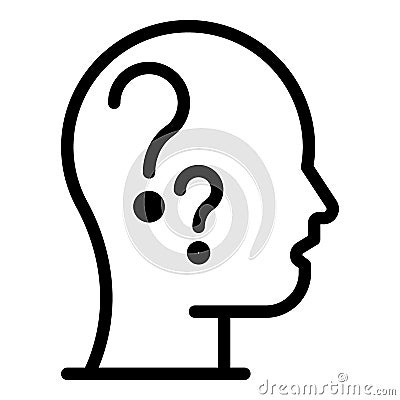 Head question task icon, outline style Vector Illustration