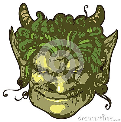 Head of satyr Vector Illustration