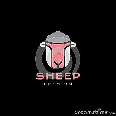 Head sheep modern colorful logo design vector Vector Illustration