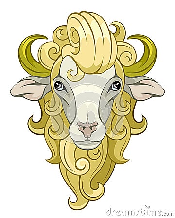 Head sheep Vector Illustration