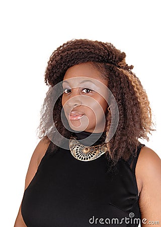 Head shoot of pretty African woman. Stock Photo