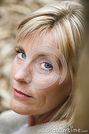 Head shot of Caucasian woman. Stock Photo