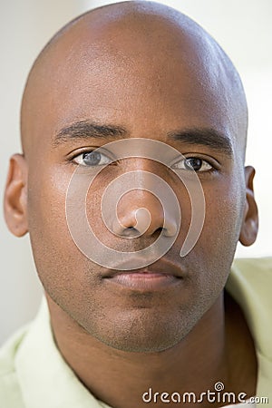 Head shot of man thinking Stock Photo