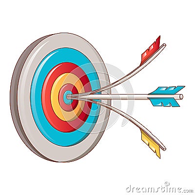 Head shot target icon, cartoon style Vector Illustration