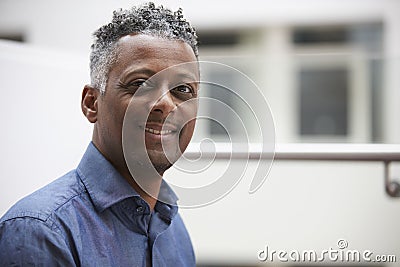 Head and shoulders portrait of a middle aged black man Stock Photo