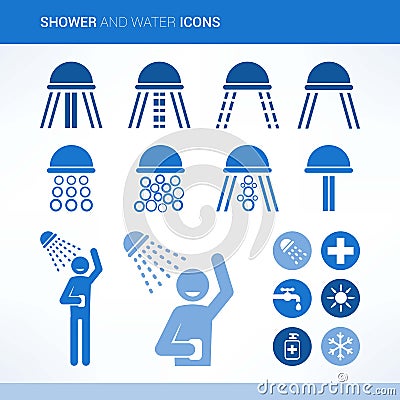 Head showers Vector Illustration