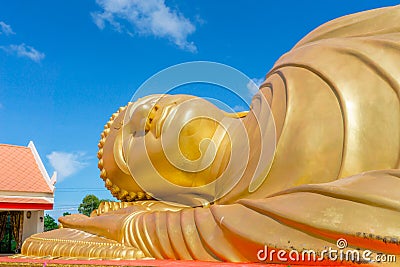 Head of sleeping buddha statue Stock Photo