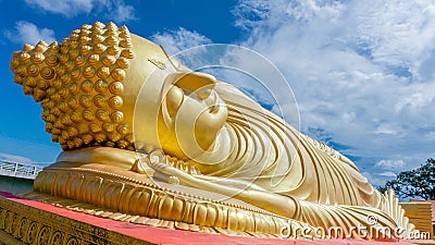 Head of sleeping buddha statue Stock Photo