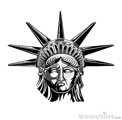 Head of Statue of Liberty vector illustration. Independence day, symbol of america Vector Illustration