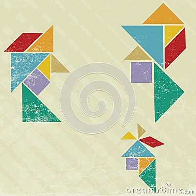 Head tangram Vector Illustration