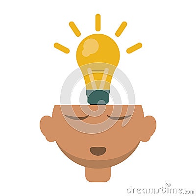 Head thinking bulb idea innovation design Vector Illustration