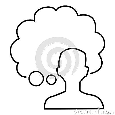 Head Thought Bubble Empty Simple Icon Outline Isolated Stock Photo