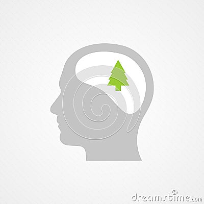 Head and tree. Concept of biodiversity, nature, forest. Vector illustration, flat design Vector Illustration