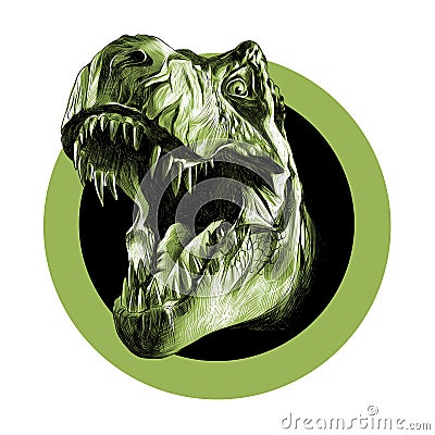 The head of the Tyrannosaurus Vector Illustration