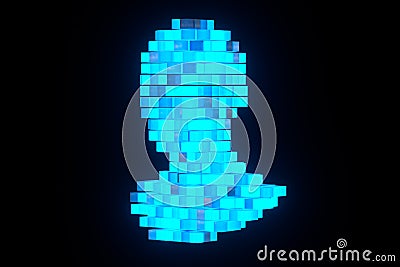 The head of the virtual robot with concepts of artificial intelligence, 3d rendering Cartoon Illustration