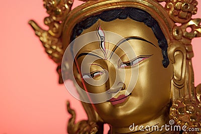 Head of the White Tara Stock Photo