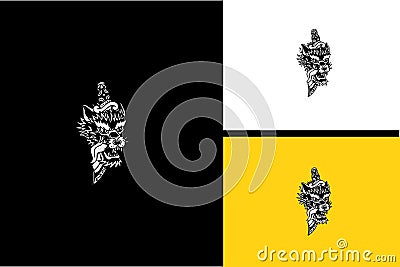 head wolf and sword vector flat design Vector Illustration