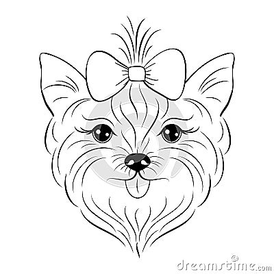 Head of yorkshire terrier Vector Illustration