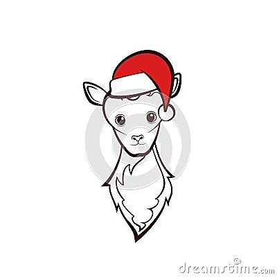 Head of a young mutton. Vector Illustration