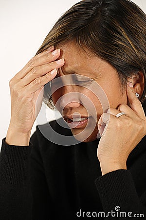 Headache or earache Stock Photo