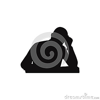 Headache glyph icon. Silhouette symbol. Anger and irritation. Frustration. Nervous tension. Aggression. Occupational stress. Vector Illustration