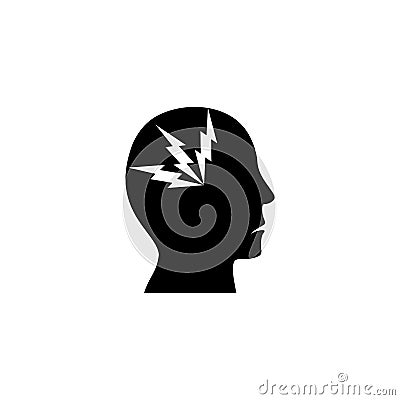 Headache logo isolated on white background Vector Illustration