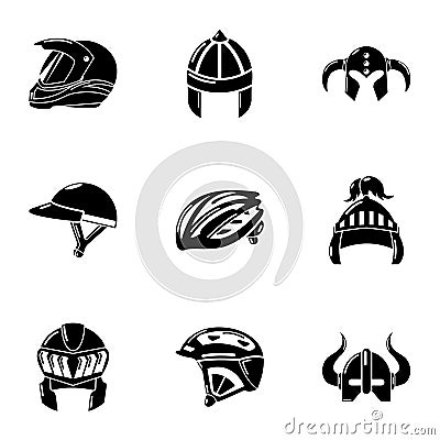 Headdress icons set, simple style Vector Illustration